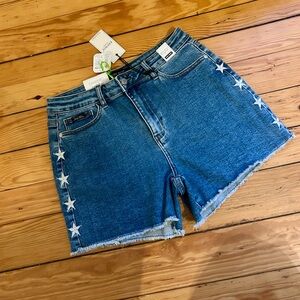 Judy Blue Blue Jean Shorts with Star Accents